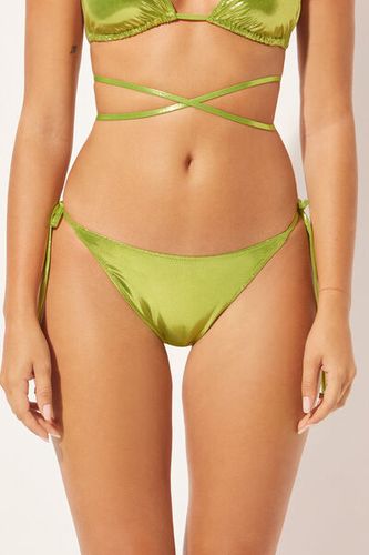 Thong Swimsuit Bottoms Metallic Skin Woman Green Size M/L - Calzedonia - Modalova