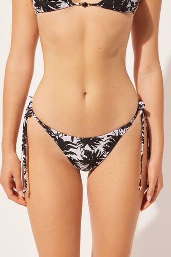 Thong Swimsuit Bottoms Palms Woman Black Size S/M - Calzedonia - Modalova