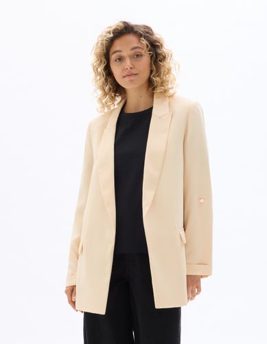 Veste blazer fluide - beige - celio - Modalova