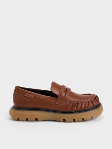 Charles & Keith - Ruched Ridged-Sole Penny Loafers - Charles & Keith - Modalova