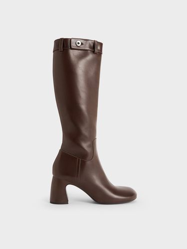 Charles & Keith - Block-Heel Knee-High Biker Boots - Charles & Keith - Modalova