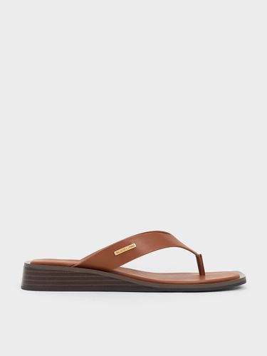 Charles & Keith - V-Strap Wedge Thong Sandals - Charles & Keith - Modalova