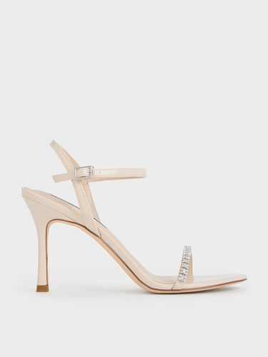 Charles & Keith - Ambrosia Patent Gem-Embellished Ankle-Strap Pumps - Charles & Keith - Modalova