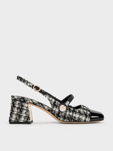 Charles & Keith - Aeryn Tweed Pearl-Embellished Slingback Pumps - Charles & Keith - Modalova