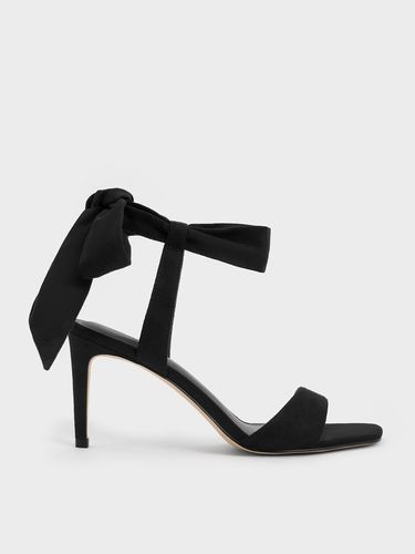 Charles & Keith - Textured Tie-Around Heeled Sandals - Charles & Keith - Modalova