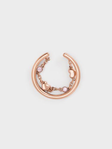 Charles & Keith - Bethania Heart Crystal Chain-Link Ring - Charles & Keith - Modalova