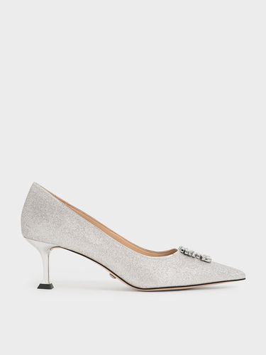 Charles & Keith - Ever Glittered Gem-Embellished Kitten Heel Pumps - Charles & Keith - Modalova