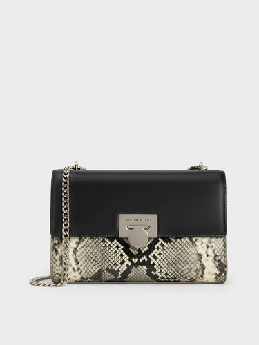 Charles & Keith - Ebba Snake Print Chain-Strap Bag - Charles & Keith - Modalova