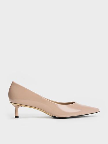 Charles & Keith - Curtis Patent Pointed-Toe Kitten Heel Pumps - Charles & Keith - Modalova