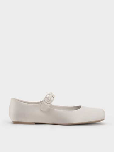 Charles & Keith - Flache Mary Jane-Schuhe mit Satin-Schnallen und quadratischer Zehenpartie - Charles & Keith - Modalova