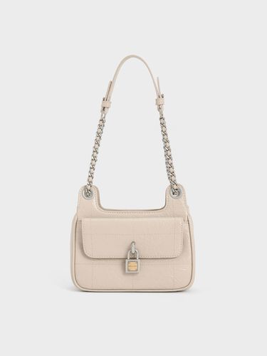 Charles & Keith - Suki Crinkle-Effect Padlock Shoulder Bag - Charles & Keith - Modalova