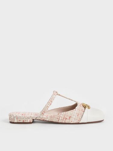 Charles & Keith - Metallic Accent Cut-Out Tweed Flat Mules - Charles & Keith - Modalova