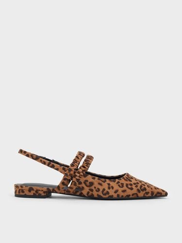 Charles & Keith - Leopard-Print Ruched-Strap Mary Janes - Charles & Keith - Modalova