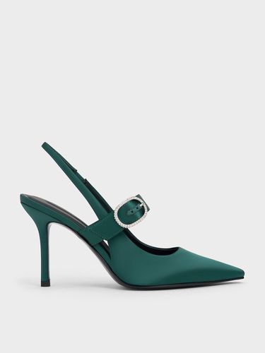 Charles & Keith - Recycled Polyester Crystal-Buckled Slingback Pumps - Charles & Keith - Modalova