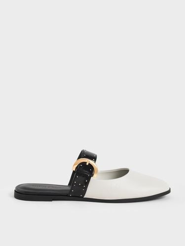 Charles & Keith - Studded Buckled Flat Mules - Charles & Keith - Modalova