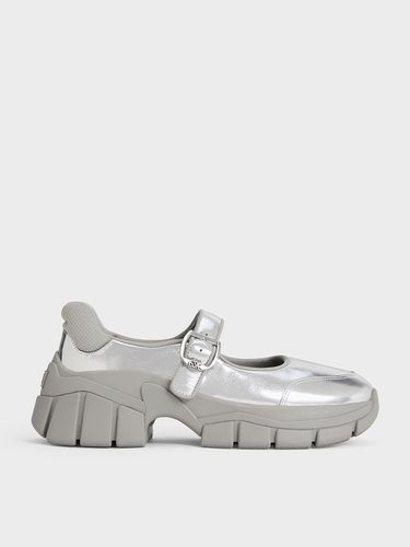 Charles & Keith - Yunna Metallic Leather & Recycled Fabric Mary Jane Sneakers - Charles & Keith - Modalova