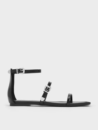 Charles & Keith - Square-Toe Buckled Triple-Strap Sandals - Charles & Keith - Modalova