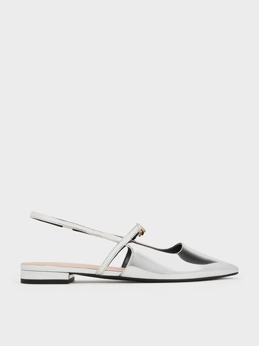 Charles & Keith - Metallic-Accent Pointed-Toe Slingback Flats - Charles & Keith - Modalova