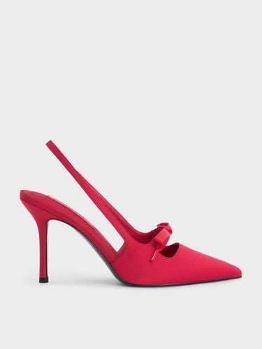 Charles & Keith - Satin Bow Pointed-Toe Slingback Pumps - Charles & Keith - Modalova