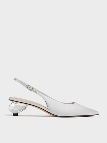 Charles & Keith - Satin-Pumps mit spitzer Zehenpartie und Kristallabsatz - Charles & Keith - Modalova