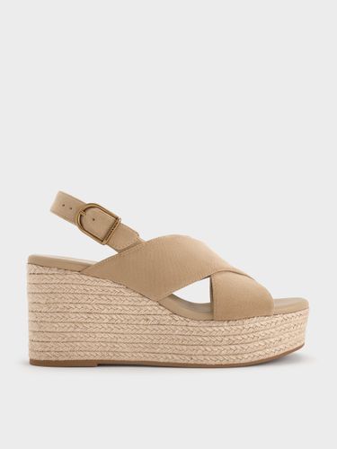 Charles & Keith - Sandales compensées espadrilles en faux suède à lanières croisées - Charles & Keith - Modalova
