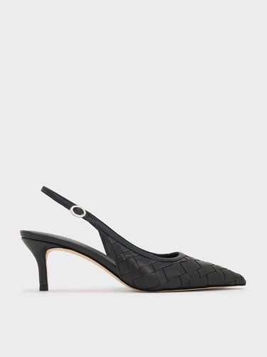 Charles & Keith - Woven Pointed-Toe Slingback Pumps - Charles & Keith - Modalova