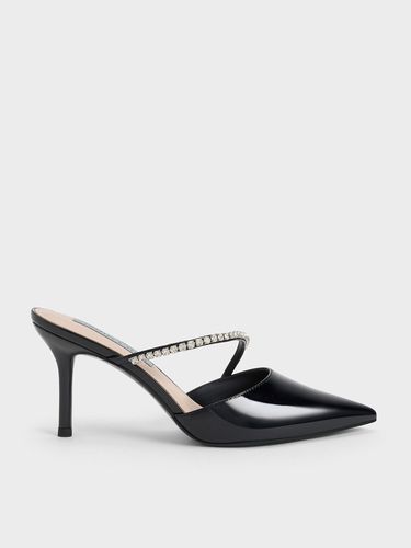 Charles & Keith - Gem-Encrusted Patent Stiletto Mules - Charles & Keith - Modalova