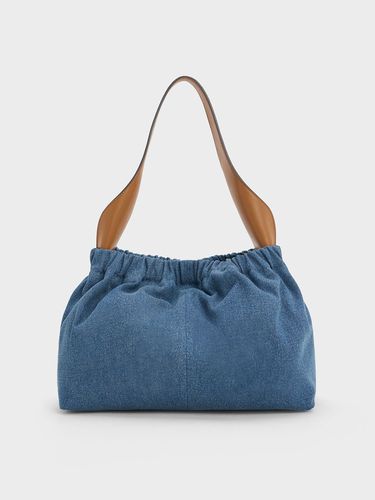 Charles & Keith - Large Ally Denim Ruched Slouchy Bag - Charles & Keith - Modalova