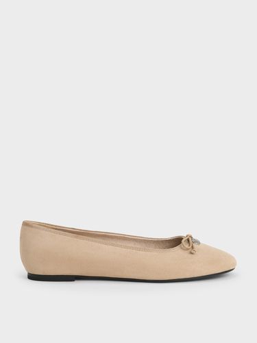 Charles & Keith - Faux Suede Bow Ballet Flats - Charles & Keith - Modalova