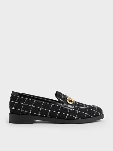 Charles & Keith - Tweed Metallic-Accent Loafers - Charles & Keith - Modalova