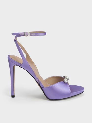 Charles & Keith - Metallic Gem-Encrusted Ankle Strap Sandals - Charles & Keith - Modalova