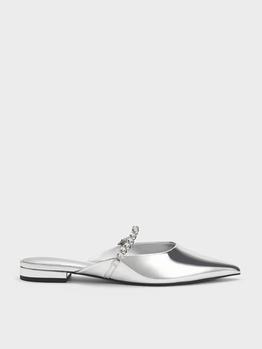 Charles & Keith - Gem-Strap Metallic Flat Mules - Charles & Keith - Modalova