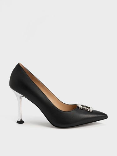 Charles & Keith - Leather Gem-Embellished Pumps - Charles & Keith - Modalova