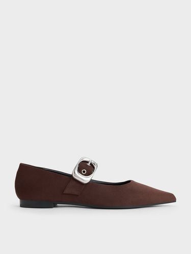 Charles & Keith - Masei Faux Suede Grommet-Strap Mary Janes - Charles & Keith - Modalova