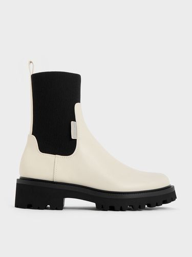 Charles & Keith - Remy Two-Tone Ridge-Sole Chelsea Boots - Charles & Keith - Modalova