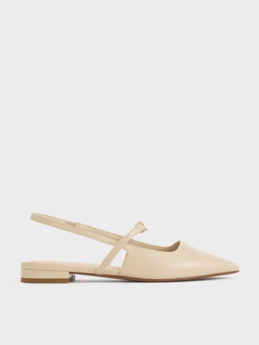 Charles & Keith - Metallic-Accent Pointed-Toe Slingback Flats - Charles & Keith - Modalova