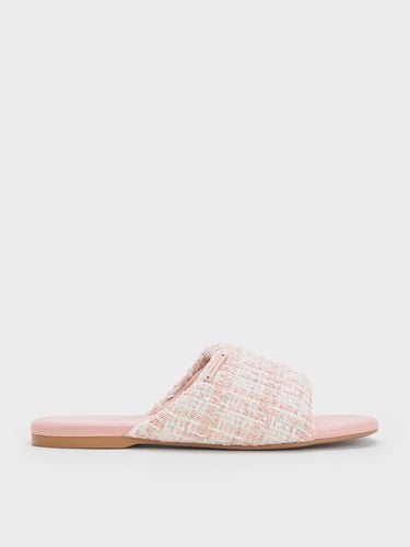 Charles & Keith - Tweed Puffy Wide-Strap Slide Sandals - Charles & Keith - Modalova