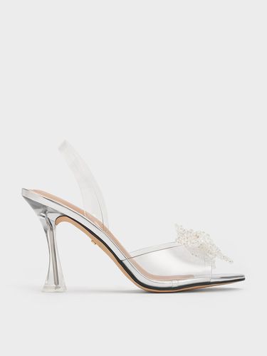 Charles & Keith - See-Through Beaded Bow Slingback Pumps - Charles & Keith - Modalova