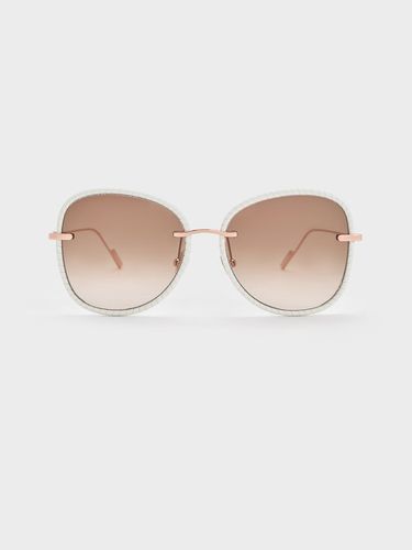 Charles & Keith - Leather Braided-Rim Butterfly Sunglasses - Charles & Keith - Modalova