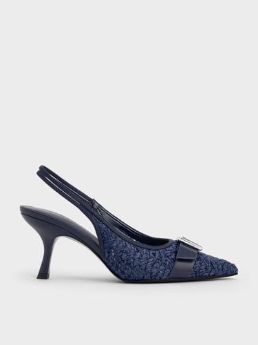 Charles & Keith - Anita Raffia Buckled Pointed-Toe Slingback Pumps - Charles & Keith - Modalova