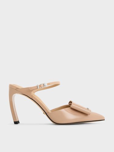 Charles & Keith - Lu Patent Leather Bow Blade-Heel Mules - Charles & Keith - Modalova