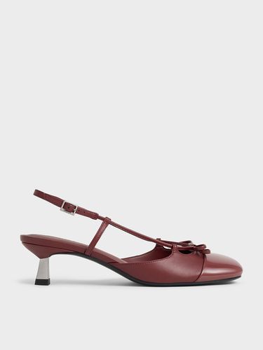 Charles & Keith - Patent Cap-Toe Bow Slingback Pumps - Charles & Keith - Modalova