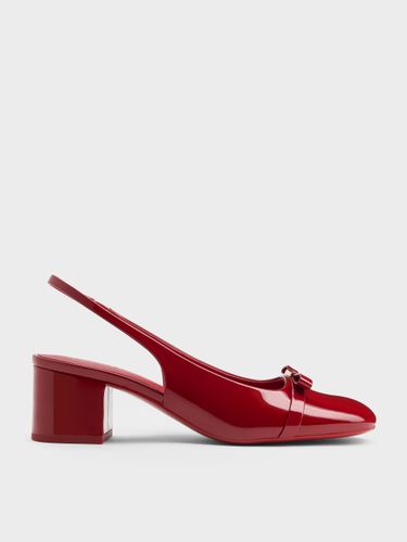 Charles & Keith - Dorian Slingback-Pumps aus Lackleder mit Blockabsatz und Schleifen-Detail - Charles & Keith - Modalova