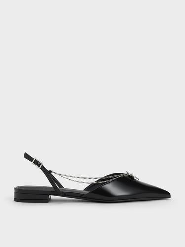 Charles & Keith - Flower-Accent Chain-Link Slingback Flats - Charles & Keith - Modalova