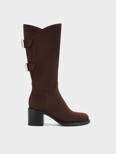 Charles & Keith - Masei Faux Suede Grommet-Strap Knee-High Boots - Charles & Keith - Modalova