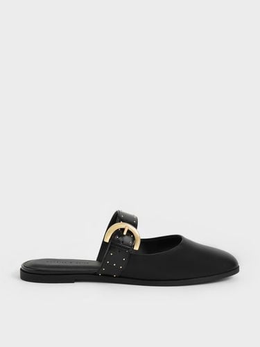 Charles & Keith - Studded Buckled Flat Mules - Charles & Keith - Modalova