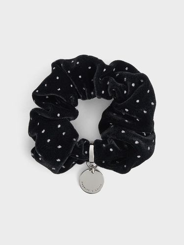 Charles & Keith - Velvet Dotted Scrunchie - Charles & Keith - Modalova