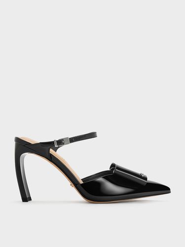 Charles & Keith - Lu Patent Leather Bow Blade-Heel Mules - Charles & Keith - Modalova