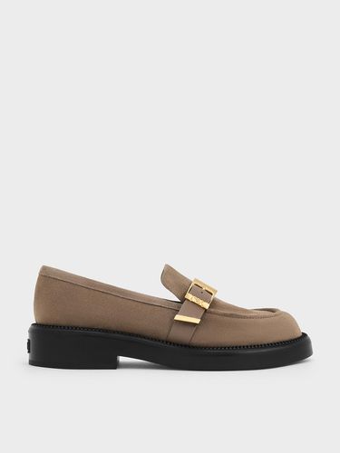 Charles & Keith - Leather & Suede Buckled-Strap Loafers - Charles & Keith - Modalova