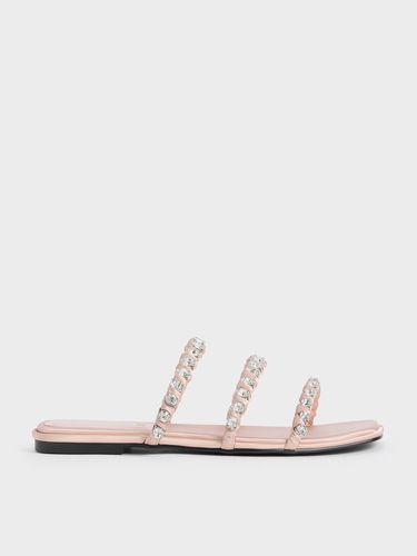 Charles & Keith - Goldie Recycled Polyester Gem-Encrusted Slide Sandals - Charles & Keith - Modalova